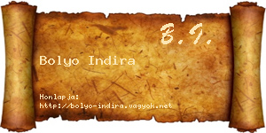 Bolyo Indira névjegykártya
